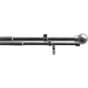 Dvojitá garnýž Orbis 240-450 cm, ušlechtilá ocel