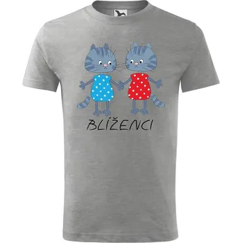 Chlapecké tričko DOBRÝ TRIKO Dětské tričko Zvěrokruh kočky Blíženci Velikost: 158/12 let, Barva: Tmavě šedý melír
