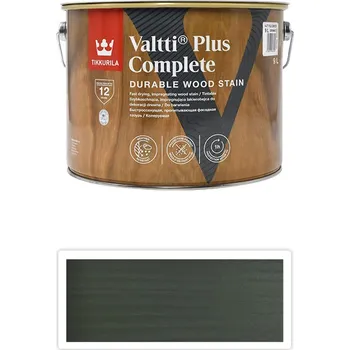 barva a nátěr na dřevo TIKKURILA Valtti Plus Complete - matná tenkovrstvá lazura 9 l Lehti 5066 - Venkovní barva na dřevo