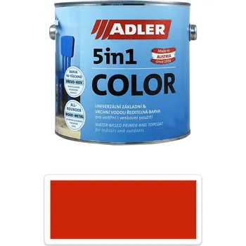 barva a nátěr na dřevo ADLER 5in1 Color - univerzální vodou ředitelná barva 2.5 l Verkehrsrot / Dopravní červená RAL 3020 - Venkovní barva na dřevo