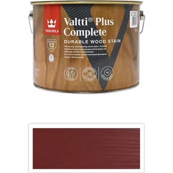 barva a nátěr na dřevo TIKKURILA Valtti Plus Complete - matná tenkovrstvá lazura 9 l Varvikko 5058 - Venkovní barva na dřevo