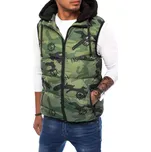 Pánská prošívaná vesta s kapucí se vzorem maskáčový vzor TX4106 Barva: Maskáčová, Velikost: M