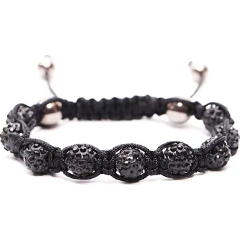 Náramek Magieprirody.cz Shamballa náramek s krystaly Zirkonu - černý #ZB204