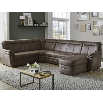 Sedací souprava Sedací souprava PP-HS19148, tvar, U, hnědá látka, bez funkcí