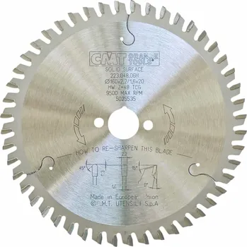 Pilový kotouč CMT Orange Tools CMT | Pilový kotouč na Corian a plasty ø160/20mm Z48 TFZ/TCG