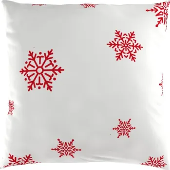 Povlak na dekorativní polštářek Kvalitex Vánoční povlak na polštář bavlna VLOČKY červené na bílém Abmessungen der Kopfkissenbezüge: 50x50cm