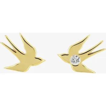 Šperk Pozlacené stříbrné náušnice Avignon, vlaštovka s kubickou zirkonií Preciosa 5374Y00
