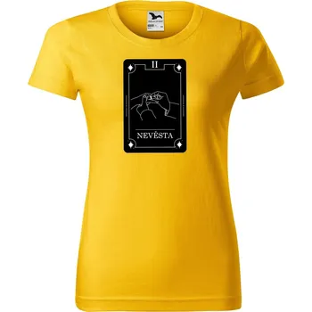 Dámské tričko DOBRÝ TRIKO Dámské tričko s potiskem Nevěsta tarot Barva: Žlutá, Velikost: L