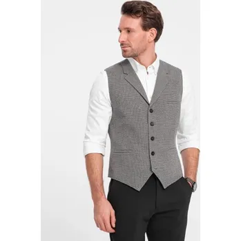 Pánská vesta Ombre Clothing Elegantní grafitová jedinečná vesta V 1 BLZV-0122