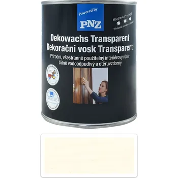 barva a nátěr na dřevo PNZ Dekorační vosk Transparent 0.75 l Bílý - Barva na dřevo do interiéru