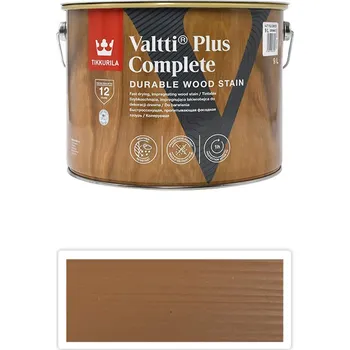 Lak na dřevo TIKKURILA Valtti Plus Complete - matná tenkovrstvá lazura 9 l Pihka 5051 - Venkovní barva na dřevo