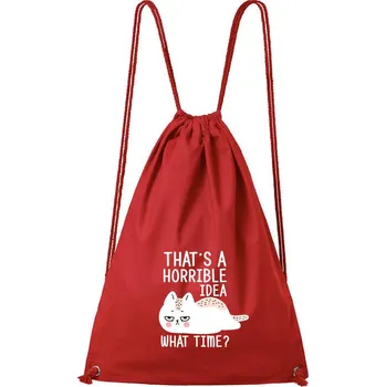 Městský batoh DOBRÝ TRIKO Bavlněný batoh s potiskem What time Barva: Červená