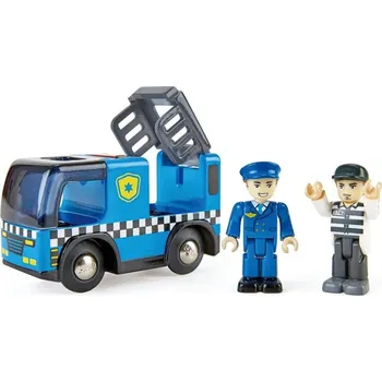 Vláček a vláčkodráha Vláčkodráha auto - Policejní vůz s houkačkou (Hape)