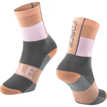 Pánské ponožky Cyklistické ponožky FORCE HALE oranžovo-bílo-šedé barva: oranžová, velikost: L/XL