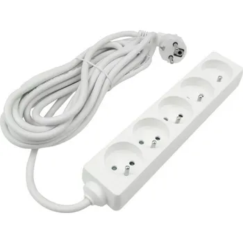 Prodlužovací kabel Ecolight Prodlužovací přívod 5m - 5x zásuvka 3x1,5mm 16A bílá