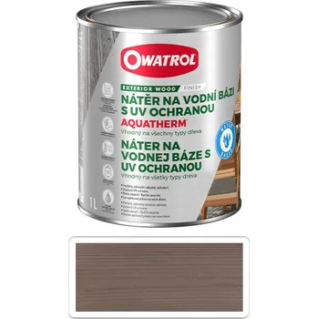 Penetrace OWATROL Aquatherm - UV ochranný nátěr na dřevěné povrchy v interiéru a exteriéru 1 l Grafitově šedá - Venkovní barva na dřevo