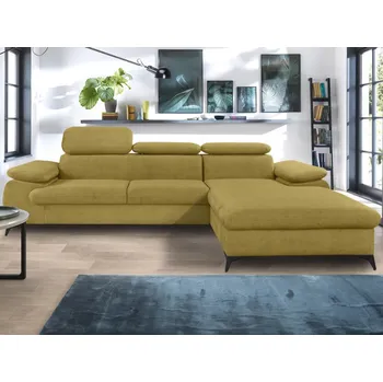 Sedací souprava Rohová sedací souprava Scala, kurkumově žlutá látka, pravý roh