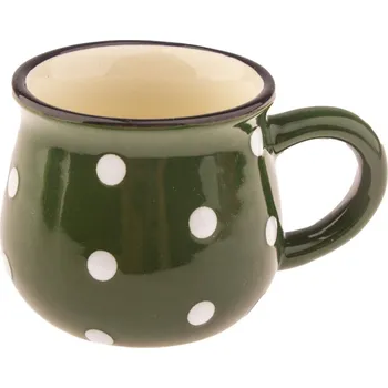 ASKO - NÁBYTEK Šálek na espresso chalupářský s puntíky 75 ml Zelená