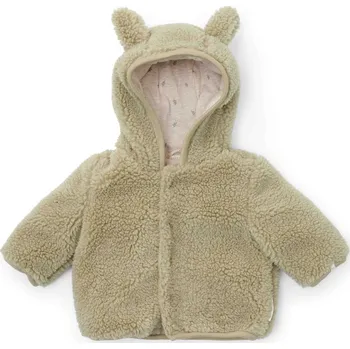 Kojenecká bunda LITTLE DUTCH kabátek Teddy cardigan Soft Green vel. 62 cm