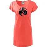 DOBRÝ TRIKO Dámské tričko/šaty s potiskem Na řece Velikost: M, Barva: Korálová