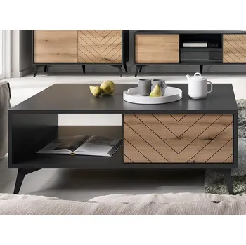 Konferenční stolek Konferenční stolek se zásuvkami Diamond, černá/dub