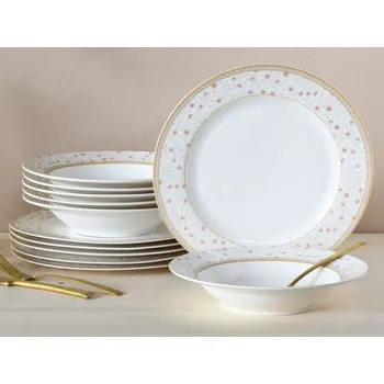 Talíř Jídelní servis (12 dílů) Emilia, květinový vzor