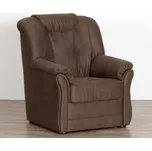 Křeslo Linz, hnědá látka v optice kůže