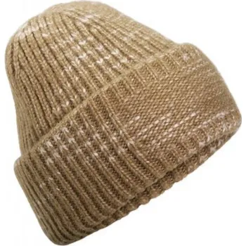 Čepice Beechfield Pletená ohrnovací čepice s manžetou na výšivku Barva: hnědá latte CB330R