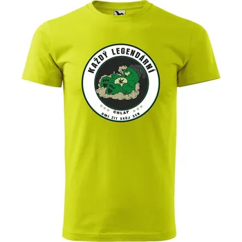 Pánská móda DOBRÝ TRIKO Pánské tričko s potiskem Legendární chlap pohoda Velikost: S, Barva: Limetková