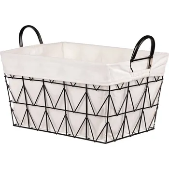 Úložný box Úložný košík 40x22 cm, kov/látka