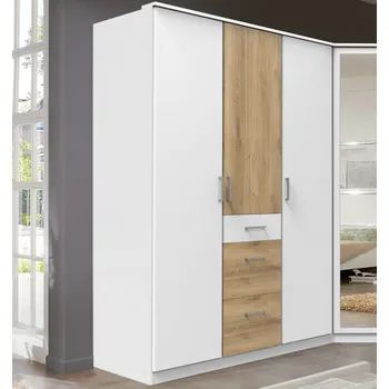 Šatní skříň Šatní skříň bez zrcadla Click, 135 cm, bílá/prkenný dub