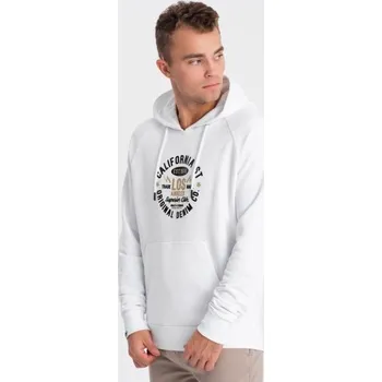 Pánská mikina Ombre Clothing Jedinečná bílá mikina s nápisem V1 SSPS-0151