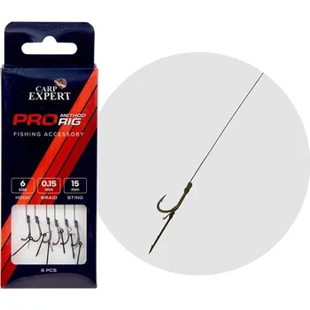 CARP EXPERT - Hotový návazec Pro Method Hair Rig vel. 8 Hrot 10 mm 6 ks