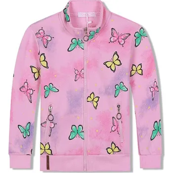 Dívčí mikina DÍVČÍ MIKINY S MOTÝLKY GM9770 Velikost: 98, Barva: Růžová