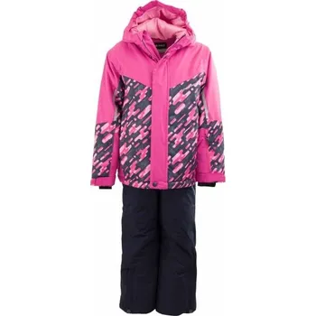 Set dětského termoprádla Dětský lyžařský set ALPINE PRO PERGO 116/122 Růžová, Tmavě modrá