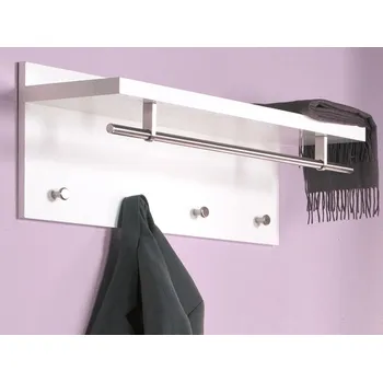Věšák Nástěnný věšákový panel Pablito, bílý lesk