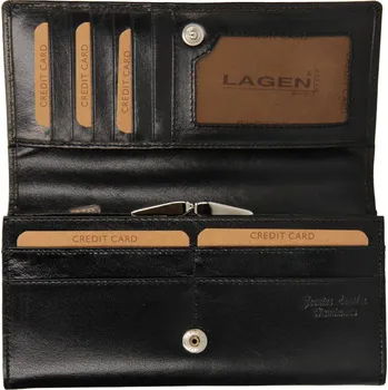 Módní doplněk Lagen peněženka s rámečkem 50039 černá