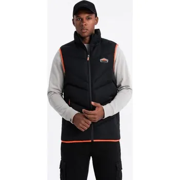 Ombre Clothing Trendy černá prošívaná vesta V4 JAVJ-0210