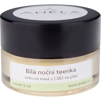 Pleťový krém Anela Bílá noční teenka - zinková mast s CBD pro problematickou pleť 5 ml