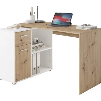 Psací stůl Psací stůl s regálem Albrecht, dub artisan/bílá