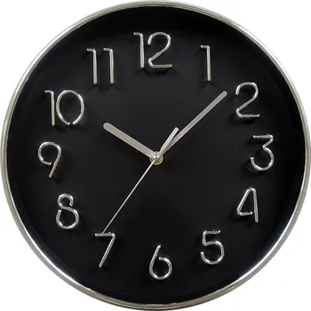 hodiny nástěnné pr.30cm,3D ciferník,PH,sklo,kov BÍ/ČER M.A.T. GROUP