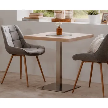 Jídelní stůl Jídelní stůl Quadrato 70x70 cm, dub sonoma/nerez