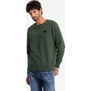 Pánská mikina Ombre Clothing Trendy zelená mikina s nášivkou V4 ​​SSNZ-0136