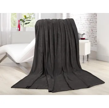 deka Fleecová deka Lara 220x240 cm, antracitová