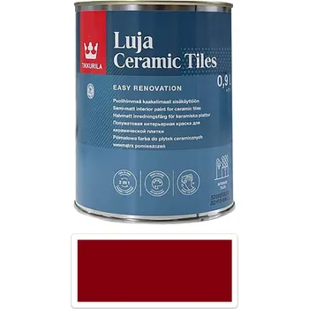 barva na zeď TIKKURILA Luja Ceramic Tiles - barva na keramické obklady 0.9 l Purpurrot/Purpurově červená RAL 3004 - Barva na beton, kámen a další materiál