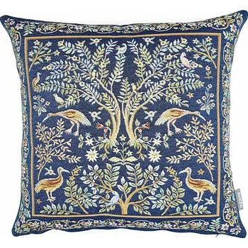 Dekorativní polštářek BYTEMA Gobelínový povlak na polštář WILLIAM MORRIS modrý 45 x 45 cm