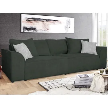 Pohovka Pohovka John, tmavě zelená látka se strukturou