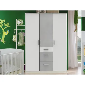 Ložnice Šatní skříň Joker, 135 cm, bílá/šedý beton