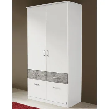 Ložnice Šatní skříň Bremen, 91 cm, bílá/šedý beton