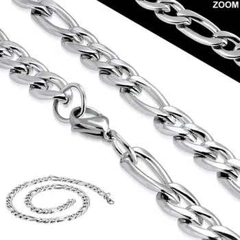 Řetízek Ocelový řetěz s lesklými články a karabinovým zapínáním